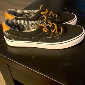 Black and leather vans